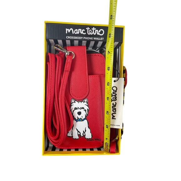 MARC TETRO PHONE CROSSBODY WRISTLET WESTIE RED WHITE TERRIER KAWAII COMES W BOX - Picture 3 of 16